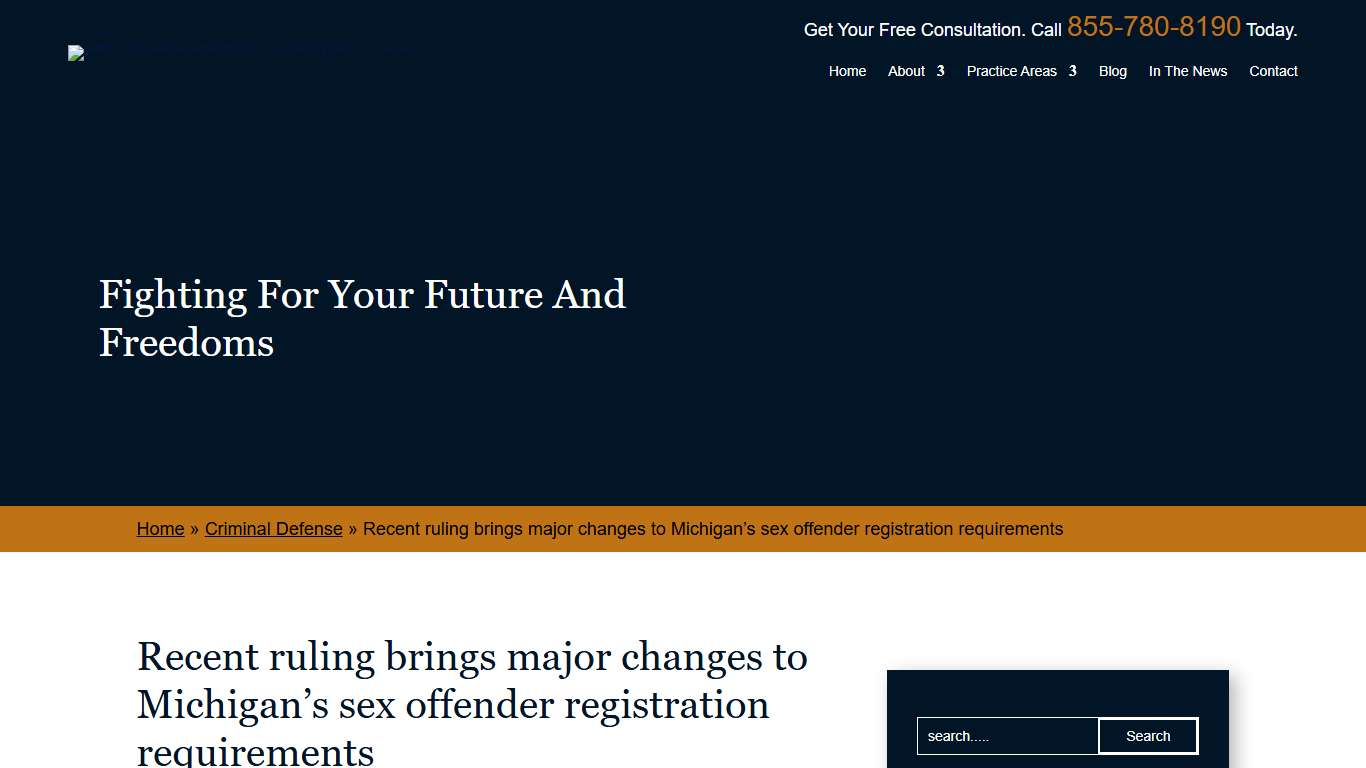 Recent ruling brings major changes to Michigan’s sex offender registration requirements | Law Office of James K. Champion, PLLC