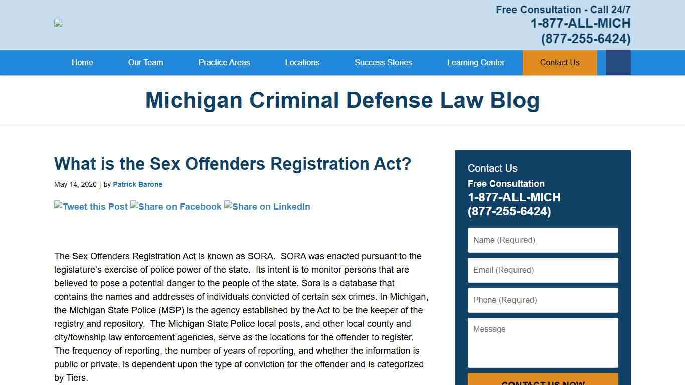 What is the Sex Offenders Registration Act? | Blog