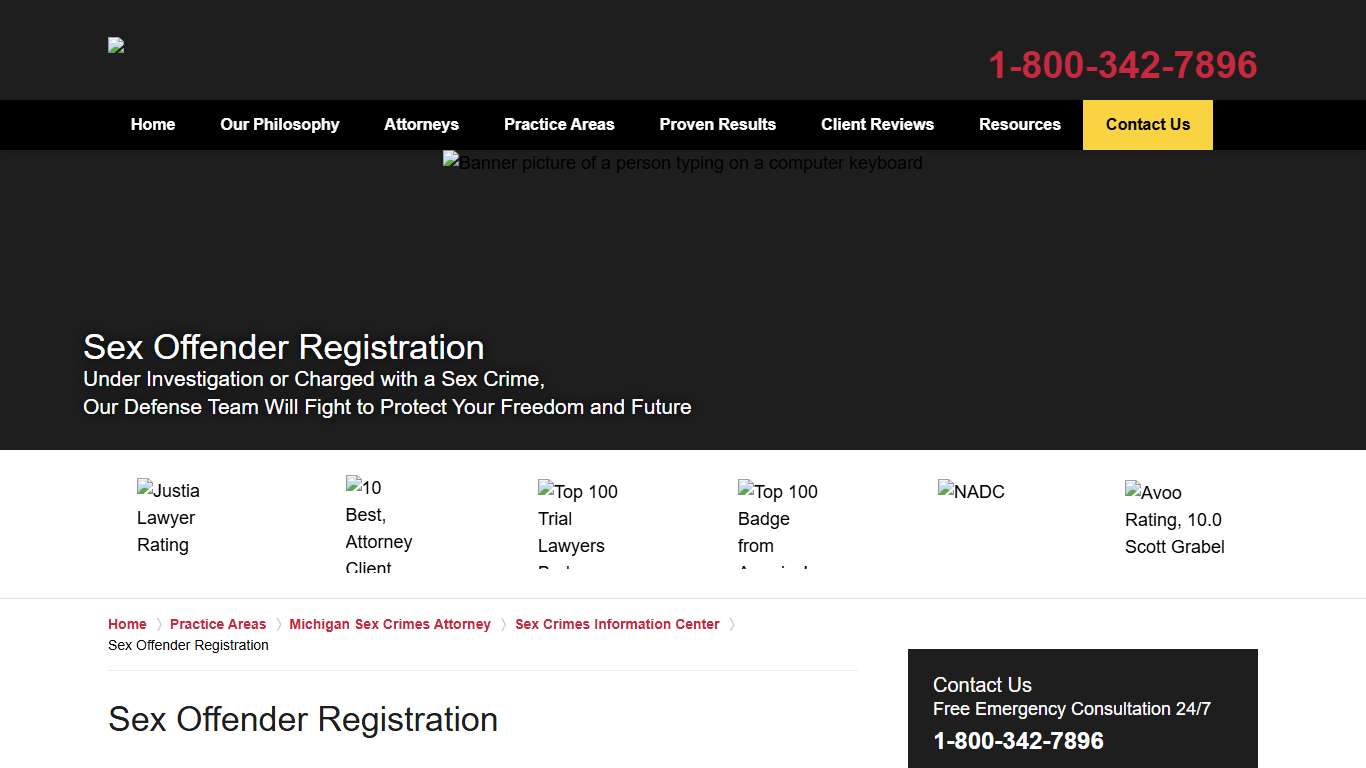 Sex Offender Registration - Criminal Defense Information - Michigan Sex Crime Defense Lawyers